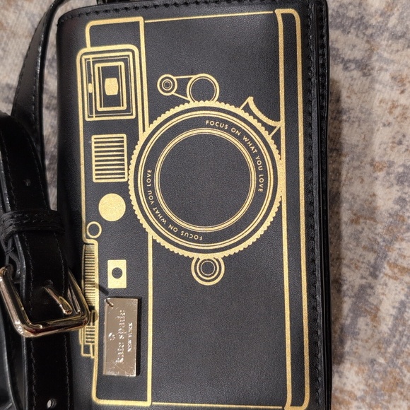 Kate Spade Black Camera Strap with Gold Design - Picture 2 of 7